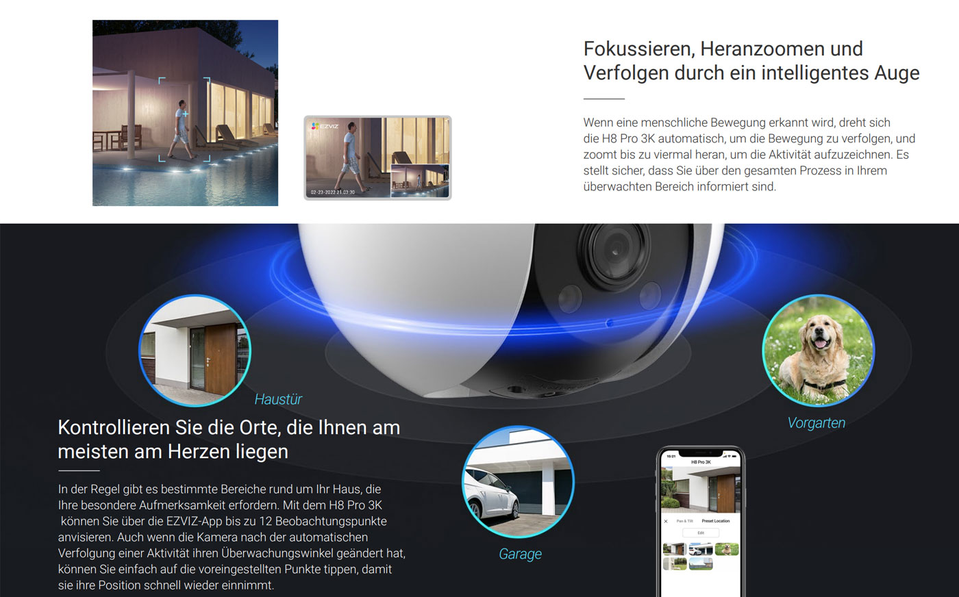 Ezviz H8 Pro Outdoor WLAN 5MP Schwenk- & Neige Kamera