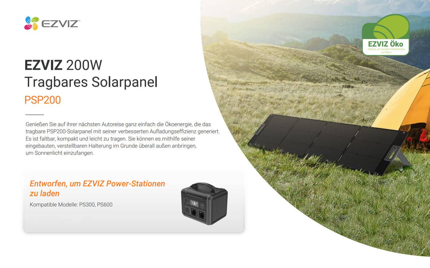 EZVIZ 200W tragbares Solarpanel