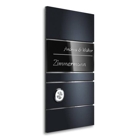 Metzler Design Türklingel Anthrazit Acrylglas Gravur | Ava Slim