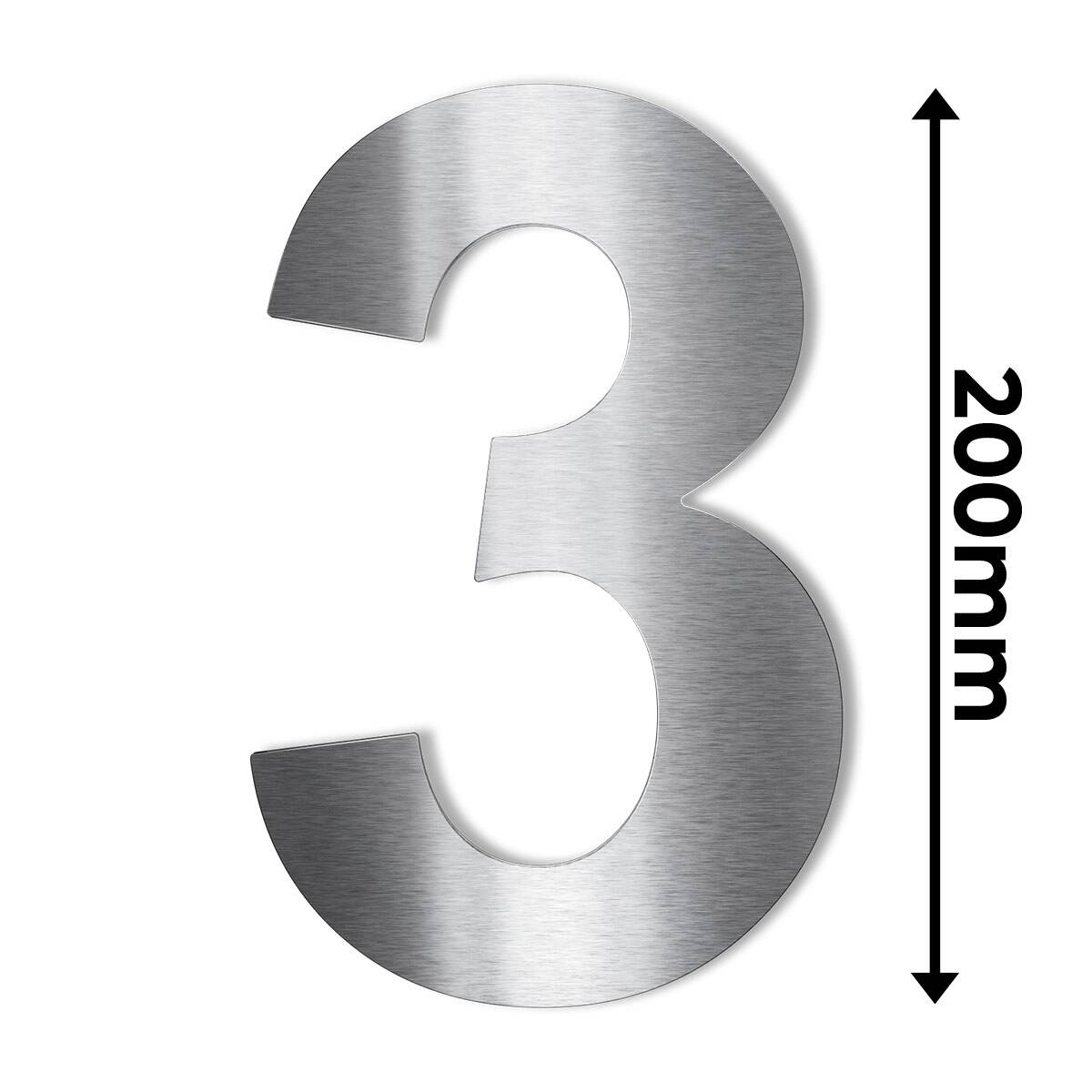 20cm Hausnummer 0 aus Edelstahl 'XL' Rostfrei Hausnummernschild XAPTOVi Design 