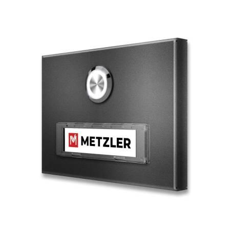 Metzler Türklingel Aufputz Eisenglimmer austauschbares Namensschild | Abakos