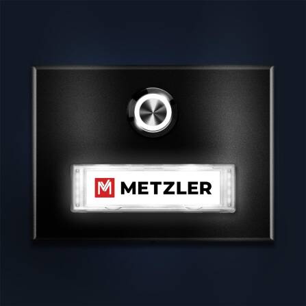 Metzler Türklingel Aufputz Eisenglimmer austauschbares Namensschild | Abakos