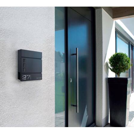 Metzler Briefkasten Anthrazit hochwertiger Stahl Sichtfenster | Cube