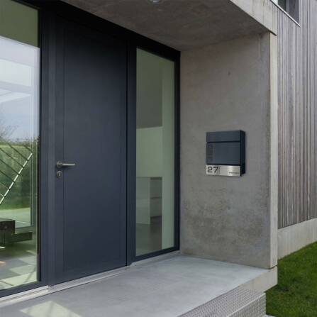 Metzler Briefkasten Anthrazit RAL7016 Stahl Sichtfenster | Oltmann