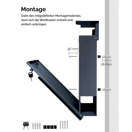 Metzler Briefkasten Anthrazit RAL 7016 hochwertiger Stahl Modell Siebert