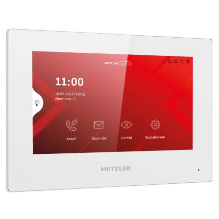 Metzler Intercom Innenstation Home, 7 Zoll Touchscreen, LAN PoE, weiß