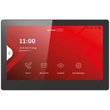 Metzler Intercom Innenstation Ultra, 10 Zoll Touchscreen, LAN PoE, schwarz