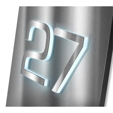 Metzler Türklingel für Mehrfamilienhaus Edelstahl Gravur 3D-LED-Hausnummer Modell Ines M3