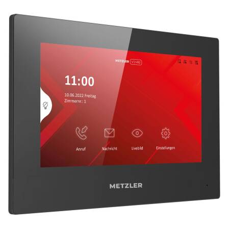 Metzler Intercom Innenstation Home, 7 Zoll Touchscreen, LAN PoE, schwarz