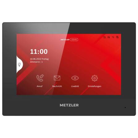 Metzler VDM10 Innenstation Home, 7 Zoll Touchscreen, LAN PoE, schwarz