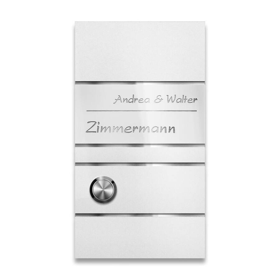 Metzler Funkklingel Edelstahl White Edition Reichweite 200m