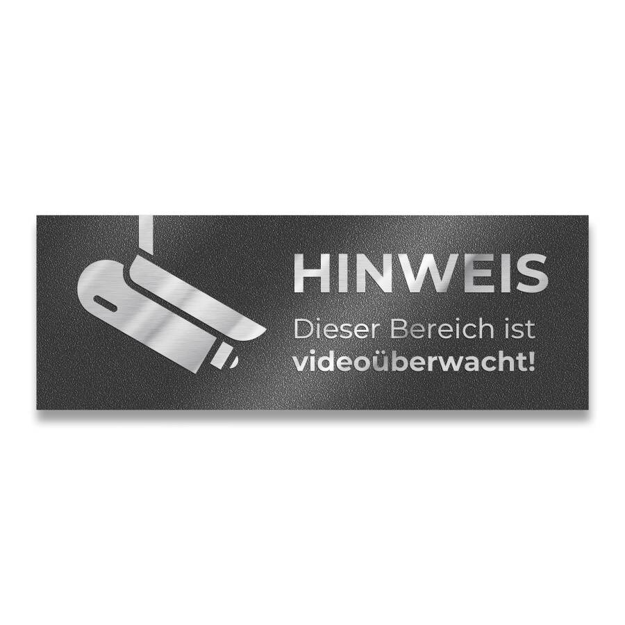 Metzler Hinweisschild Videoüberwachung Edelstahl Eisenglimmer DB 703
