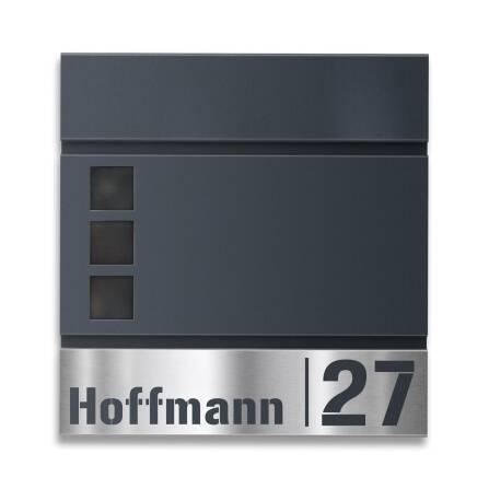 Metzler Briefkasten Anthrazit Stahl Sichtfenster Modell...