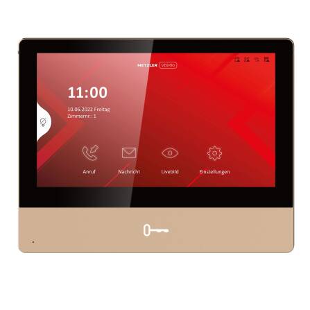 Metzler Intercom Innenstation Pro, 7 Zoll IPS Touchscreen, LAN PoE schwarz - rose