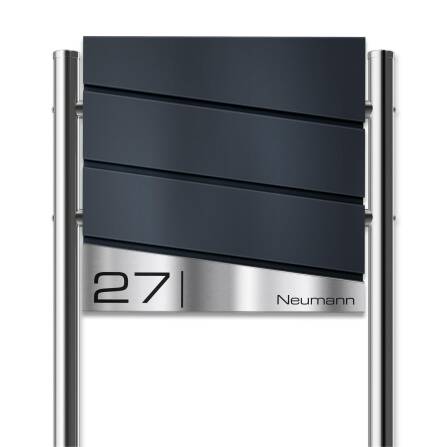 Metzler Design Standbriefkasten mit Standfuß aus Edelstahl | RAL 7016 Anthrazitgrau | Neumann