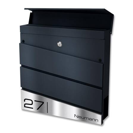 Metzler Design Standbriefkasten mit Standfuß aus Edelstahl | RAL 7016 Anthrazitgrau | Neumann