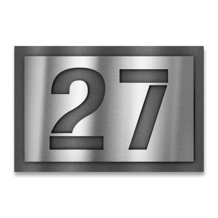 Hausnummernschild aus Edelstahl in DB703 Eisenglimmer