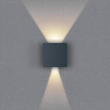 Metzler LED Wandleuchte | Anthrazitgrau RAL 7016 | Up-Down-Light | IP 65 | warmweiß | 12 W | 3000 K | Bewegungsmelder