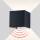 Metzler LED Sensor-Wandleuchte Anthrazitgrau RAL 7016 Up-Down-Light IP 65 warmweiß, 12 W, 3000 K, Bewegungsmelder