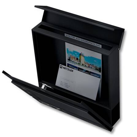 Metzler Briefkasten Schwarz hochwertiger Stahl Sichtfenster | Cube