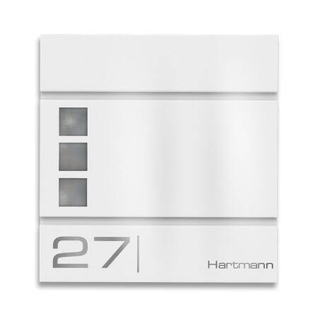 Metzler Briefkasten Weiß hochwertiger Stahl Sichtfenster | Cube