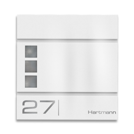 Metzler Briefkasten Weiß hochwertiger Stahl Sichtfenster Modell Cube