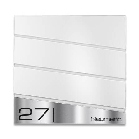 Metzler Design Briefkasten Weiß RAL 9016 Modell Neumann 