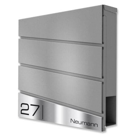 Metzler Design Briefkasten Graualuminium RAL 9007 Modell Neumann