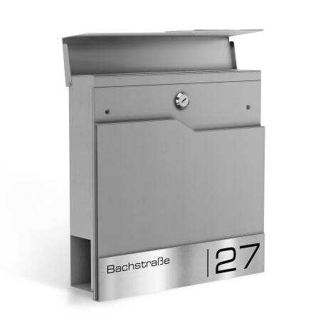 Metzler Briefkasten Graualuminium RAL 9007 hochwertiger Stahl Modell Siebert