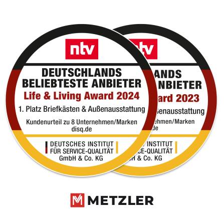 Metzler Briefkasten Schwarz austauschbares Namensschild Modell Ebenhard
