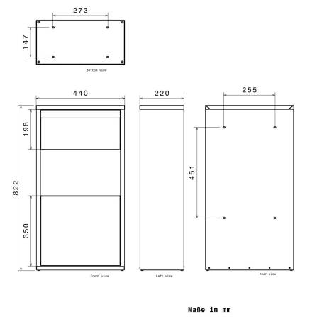 Metzler Paketbox rostfrei und massiv, RAL7016 Anthrazitgrau matt, | Avalon 1