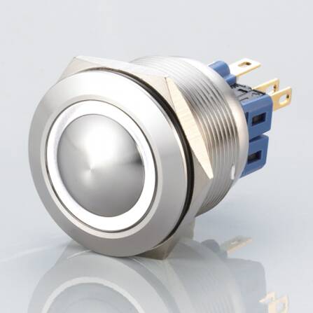 Edelstahl Taster LED-Ring weiß gewölbt