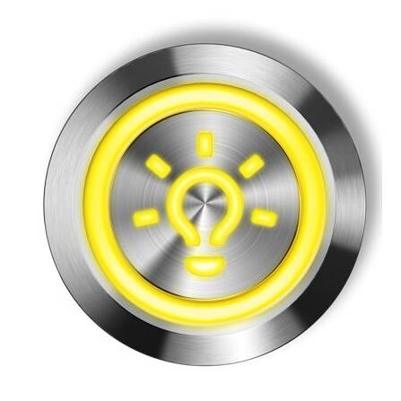 LED-Lichtsymbol gelb tastend