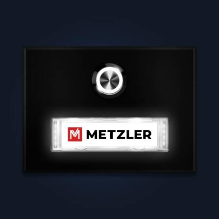 Metzler Türklingel Aufputz Schwarz austauschbares Namensschild Modell Abakos