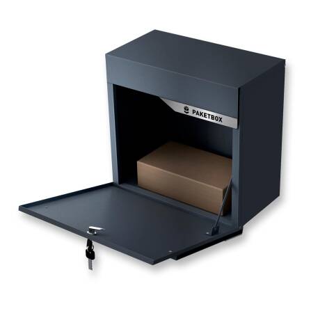 Metzler Paketbox Anthrazit RAL 7016 | Verzierung Edelstahlleiste | rostfrei & massiv | Siebertbox 2