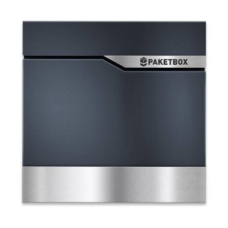 Metzler Paketbox Anthrazit RAL 7016 | Verzierung Edelstahlleiste | rostfrei & massiv | Siebertbox 2
