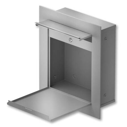 Metzler Unterputz Briefkasten Graualuminium RAL9007 hochwertiger Stahl | Hugo