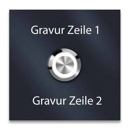 Metzler Türklingel mit Gravur + LED-Taster optional | RAL 9007 Graualuminium | Stella