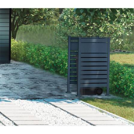 Metzler Sichtschutz Mülltonnenzaun | für eine Mülltonne | rostfrei und massiv | RAL 7016 Anthrazitgrau