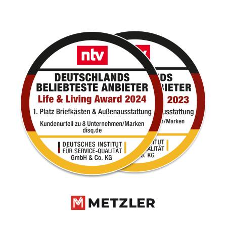 Metzler Edelstahl Schriftzug Straße & Hausnummer | DB 703 Eisenglimmer | 1200 mm | Maia