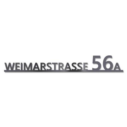 Metzler Edelstahl Schriftzug mit Straße & Hausnummer | DB703 Eisenglimmer | 380 mm | Holm