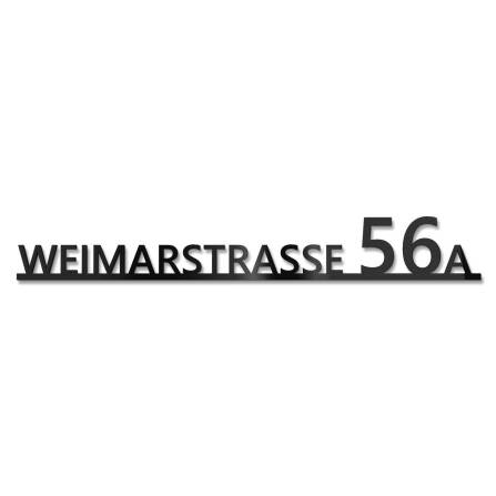 Metzler Edelstahl Schriftzug mit Straße & Hausnummer | RAL9005 Tiefschwarz | 600 mm | Holm