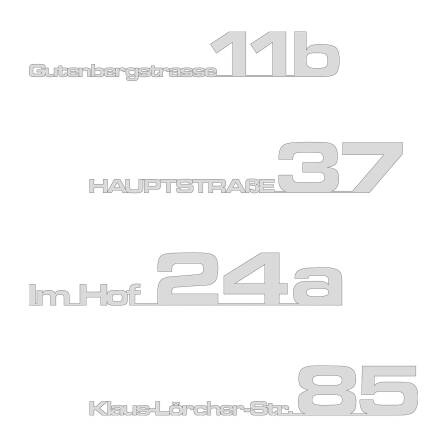 Metzler Edelstahl Schriftzug mit Straße & Hausnummer | 380 mm  | Edelstahl Gebürstet | Schmied