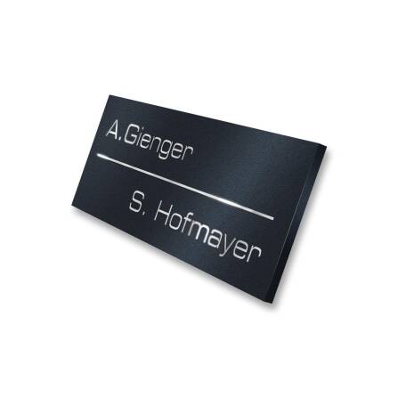 Metzler Namensschild Briefkastenschild aus Edelstahl | 85 x 30 mm