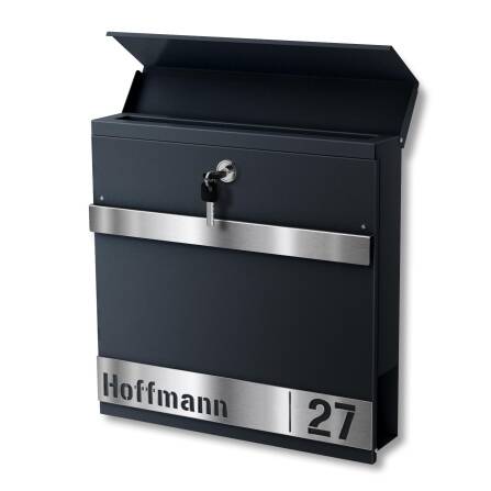 Metzler Briefkasten mit personalisierbarer Blende aus Edelstahl | Gustav