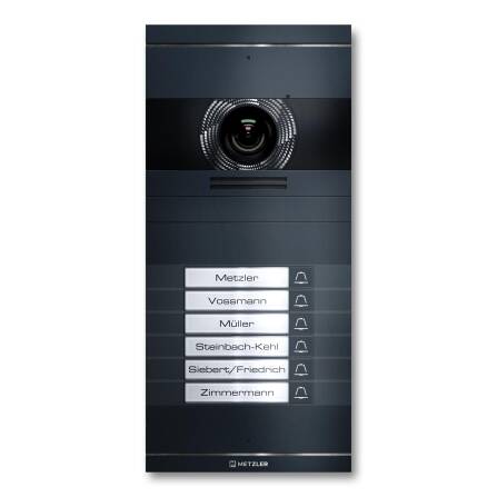 Metzler VDM10 2.0 Video-Türsprechanlage mit austauschbarem Namensschild | 6 Klingeltaster | Neo