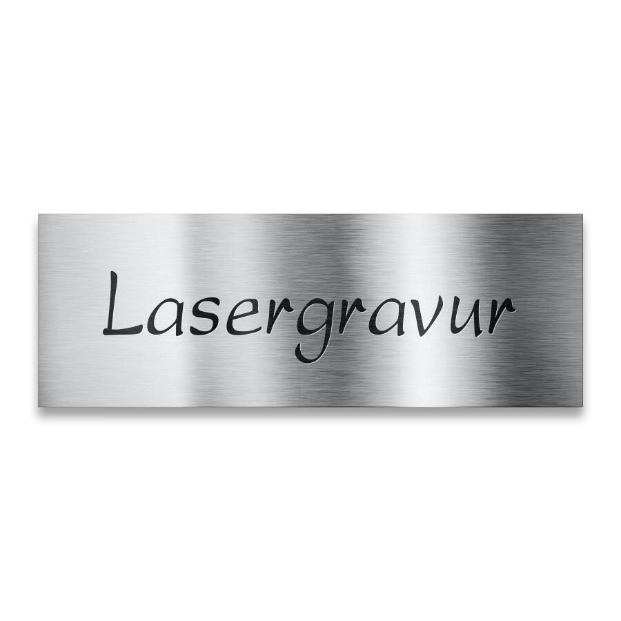 Namensschild aus Edelstahl mit Lasergravur 