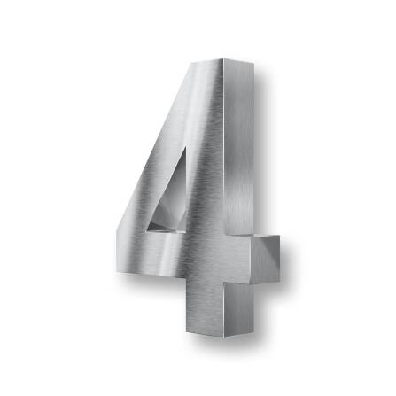 Edelstahl-Hausnummer mit 3D-Effekt