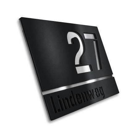 Ziffer Hausnummer schwarz design