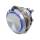 Metzler - Drucktaster 40mm - LED Ringbeleuchtung Blau - IP67 IK10 - Edelstahl - 2-polig - Hervorstehend - Lötkontakte
